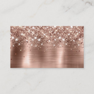 Chic Glittery Rose Gold Foil Blank Place Card