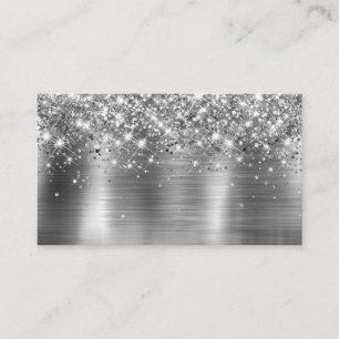 Chic Glittery Silver Foil Blank Place Card