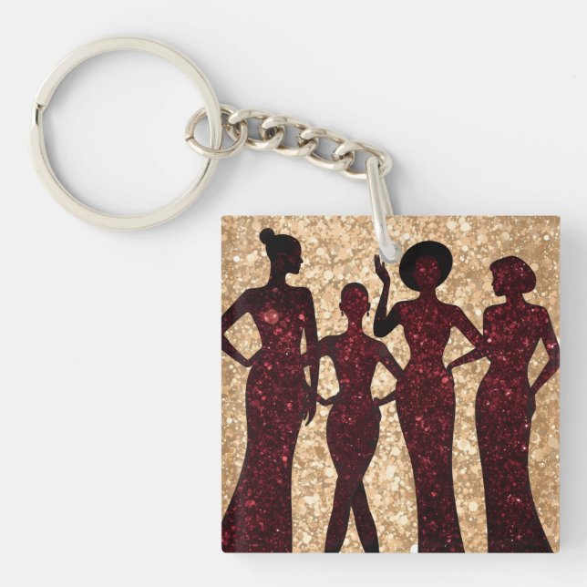 Chic glitz fashion party key ring (Front)