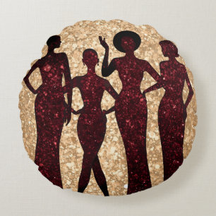 Chic glitz fashion party round cushion