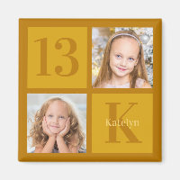 Chic Gold 2 Photo Collage Custom Birthday Party