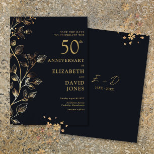 Chic Gold 50th Wedding Anniversary Save The Date
