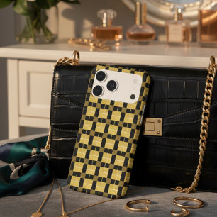 Chic Gold and black chequerboard pattern