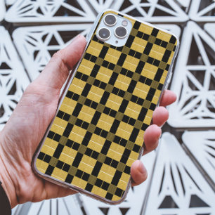 Chic Gold and black chequerboard pattern iPhone 11 Case