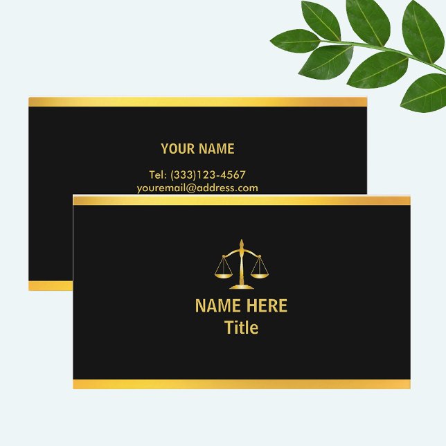 Chic Gold and Black Law Business Card (Creator Uploaded)