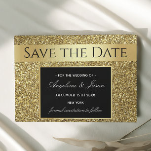 Chic Gold and Black Wedding Save The Date