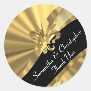 Chic gold and black wedding seal