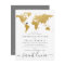Chic Gold and Grey World Map Wedding Abroad