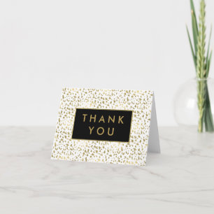 Chic Gold and White Animal Print Thank you