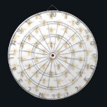 Chic Gold and White Bee Patterned Dartboard<br><div class="desc">Chic Gold and White Bee Pattern</div>