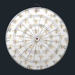 Chic Gold and White Bee Patterned Dartboard<br><div class="desc">Chic Gold and White Bee Pattern</div>