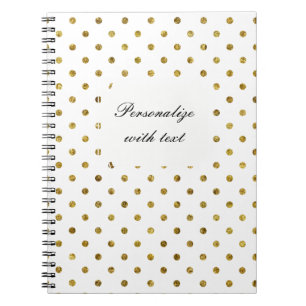Chic Gold and White Dots Notebook