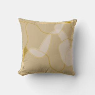 Chic Gold Beige Abstract Floral Pattern Cushion