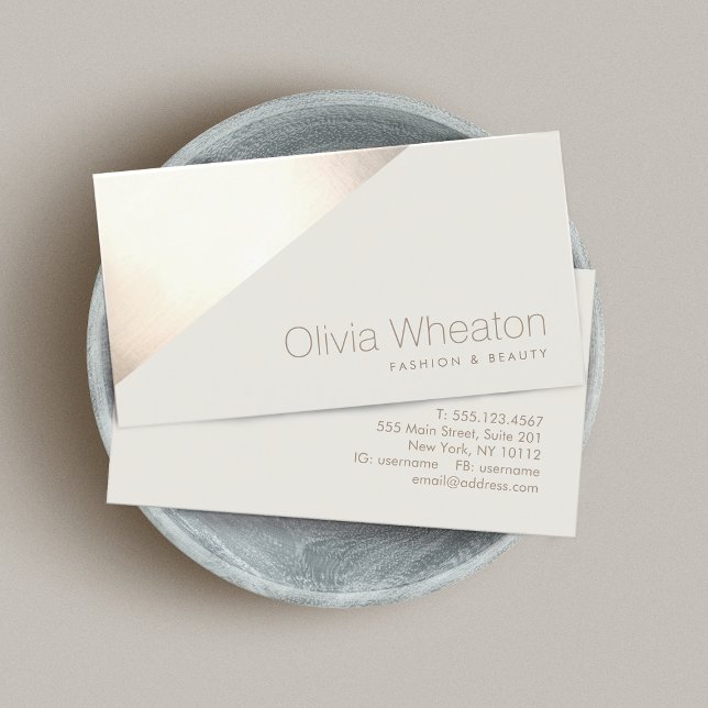 Chic Gold Beige Geometric Stylist Business Card (Creator Uploaded)