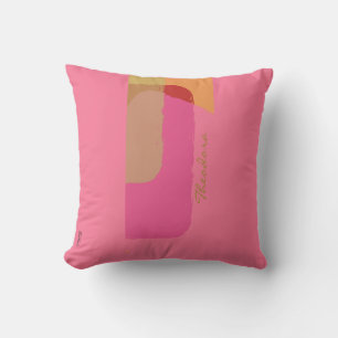 Chic Gold Beige Pink  Orange Abstract Cushion