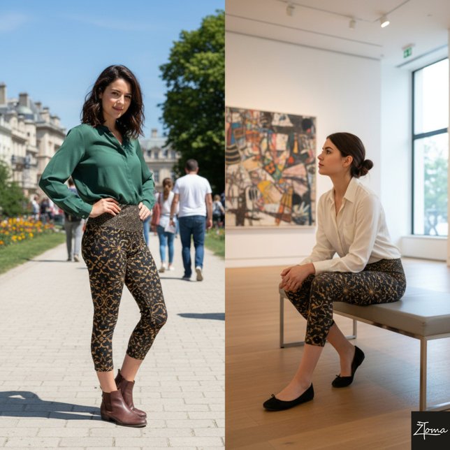 Chic Gold & Black Capris (Creator Uploaded)