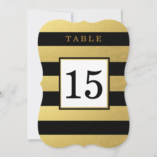 CHIC GOLD | BLACK WEDDING TABLE NUMBER CARDS (Front)