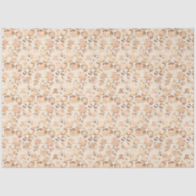 Chic Gold Blush Pink Leopard Print Tissue Paper (Front)