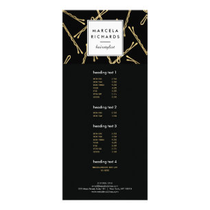 Chic Gold Bobby Pins Hair Stylist Salon Black Rack Card