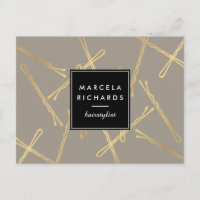 Chic Gold Bobby Pins Hair Stylist Salon Grey