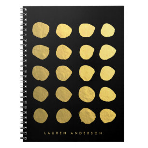 Chic Gold Brushstrokes Dots Notebook Journal