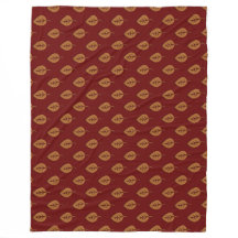 Chic Gold Burgundy Red Leaf Boho Throw Blanket