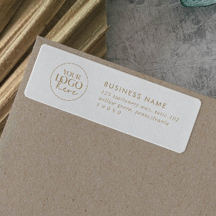 Chic Gold Business Logo Return Address Label