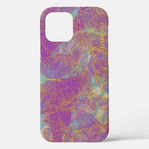 Chic Gold Butterfly Aqua Violet iPhone 12 Case