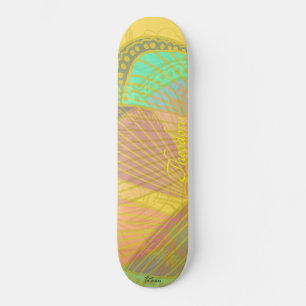 Chic Gold Butterfly Yellow Orange Pattern Skateboard