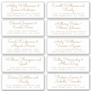 Chic Gold Calligraphy Guest Address Labels