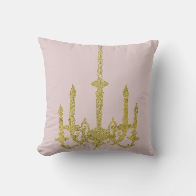 Chic Gold Chandelier Cushion (Front)
