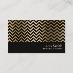 Chic Gold Chevron Stripes Personal Shopper Business Card