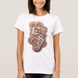 Chic Gold CLASSY Text Design T-Shirt