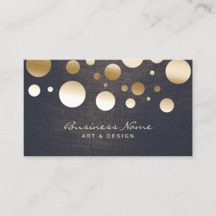 Chic Gold Confetti Dots Artist & Designer Business Card