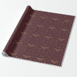 Chic Gold Confetti Love Burgundy Wedding Wrapping Paper<br><div class="desc">Just royal elegance: "love" faux gold foil script,  with two hearts,  faux gold foil confetti on burgundy/champagne background. Use Customise it tool to add all needed information. You can change the size,  font,  colour and wording. For more,  see my Gold Confetti Burgundy/Champagne Wedding Collection.</div>