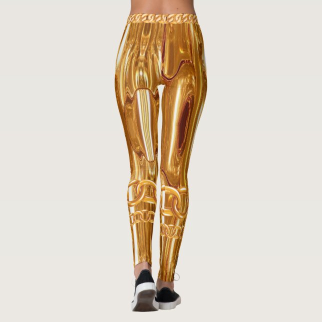 Chic Gold Drips Elegant For Her Custom Leggings (Back)