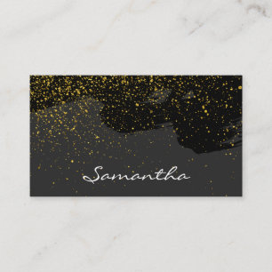 Chic Gold Dust Black Brushed Business Card
