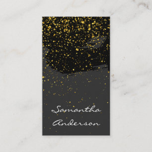 Chic Gold Dust Grey Black Brushed Business Card