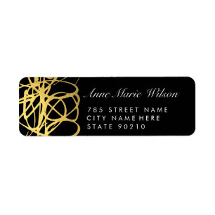 Chic Gold Effect Lines Address Labels