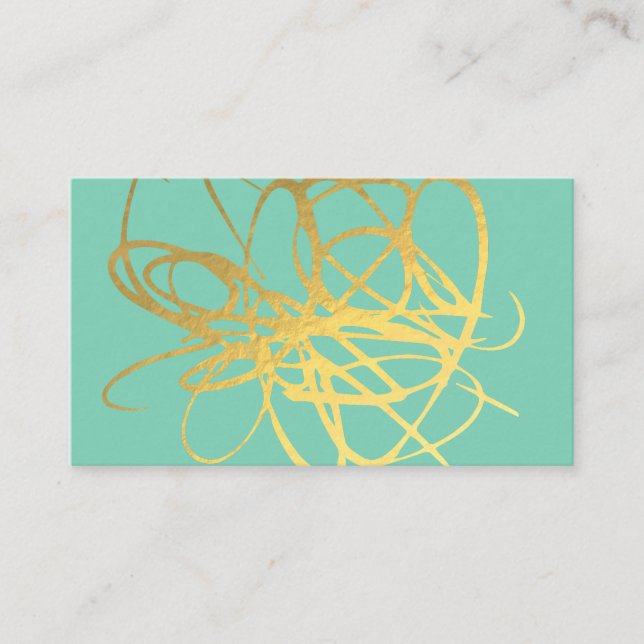 Chic Gold Effect Lines Escort Cards Place Cards (Front)