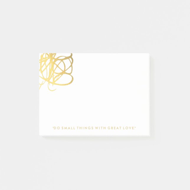 Chic Gold Effect Post It Notes (Front)