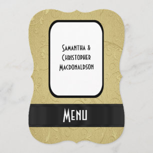 Chic gold elegant formal wedding menu