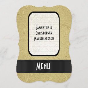 Chic gold elegant formal wedding menu