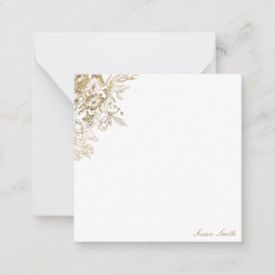 Chic Gold Floral Personalised Card