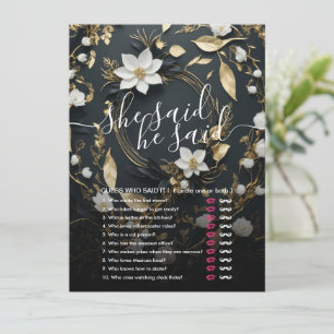 Chic Gold Floral Wreath Wedding Bridal Shower Game