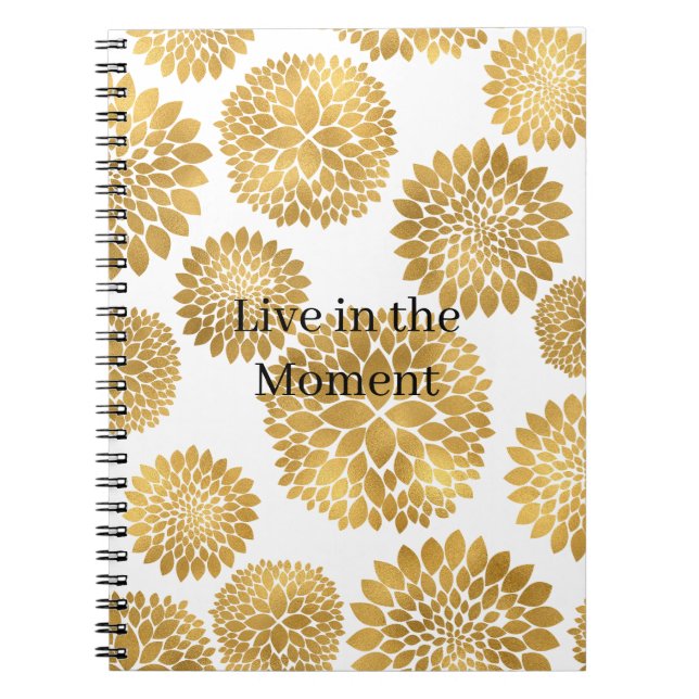 Chic Gold Flowers Notebook (Front)