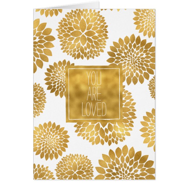 Chic Gold Flowers you are loved (Front)