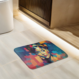 Chic Gold Foil Colourful Women Impasto Oil Paintin Bath Mat