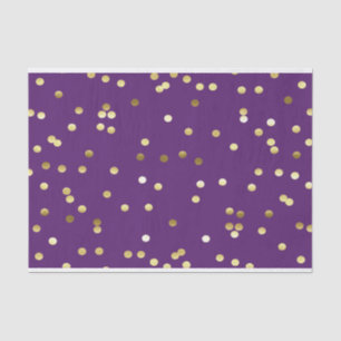 Chic Gold Foil Confetti Purple Tissue Paper