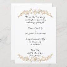 Chic Gold Foil Floral Wedding Invitation